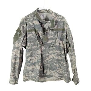 UNICOR Mens Woodland Camo Gorpcore Military ACU Combat Uniform Jacket M Ripstop
